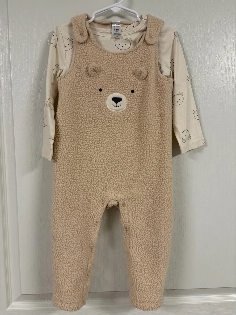 Carter's Cream Bear Sherpa One-Piece with Printed Tee